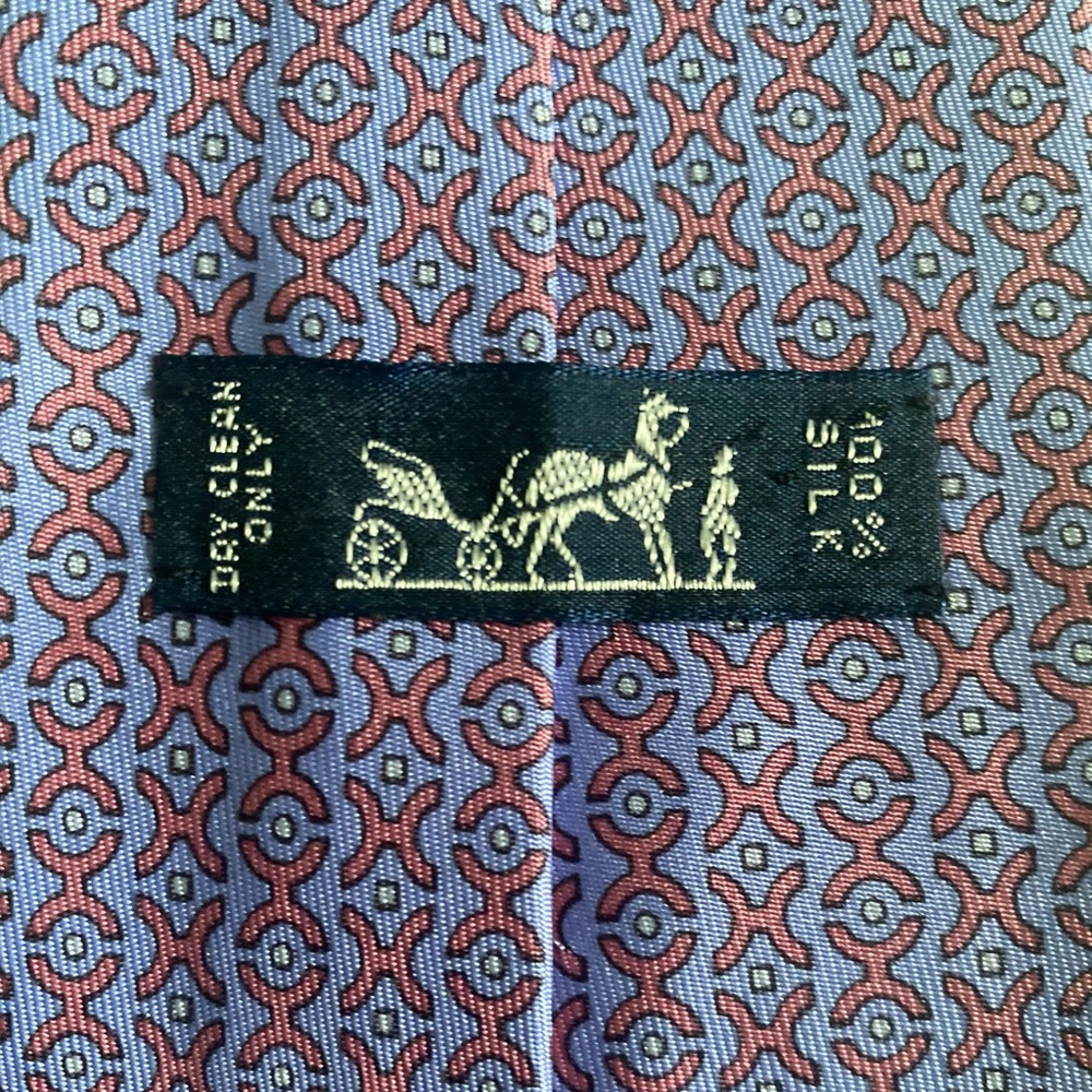 Purple and Pink Patterned Hermès Tie